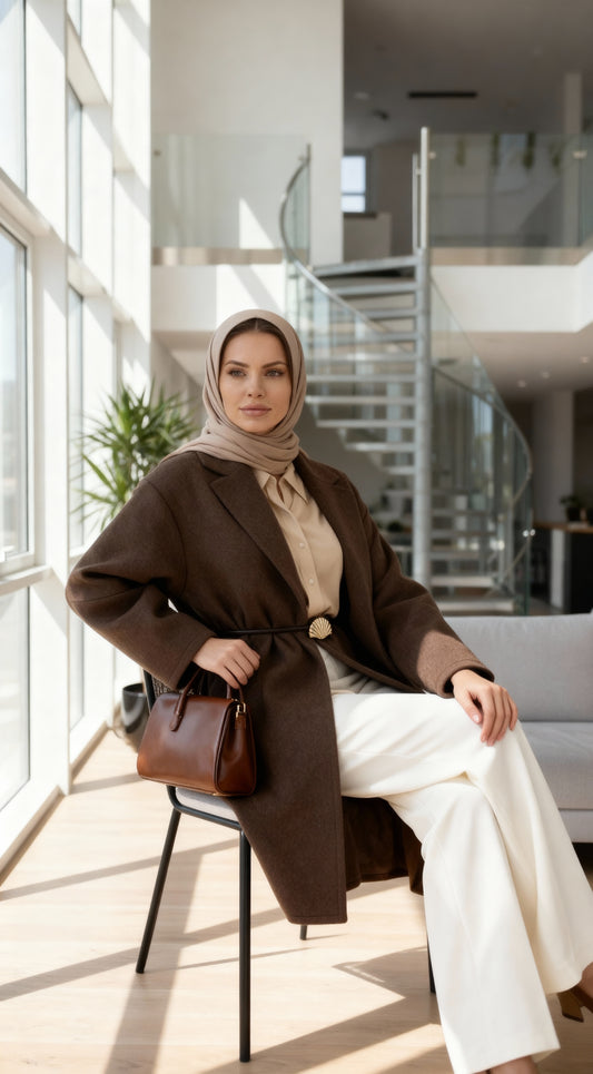 Ela İnce Kaşe Blazer Kaban (kemer hediyeli)