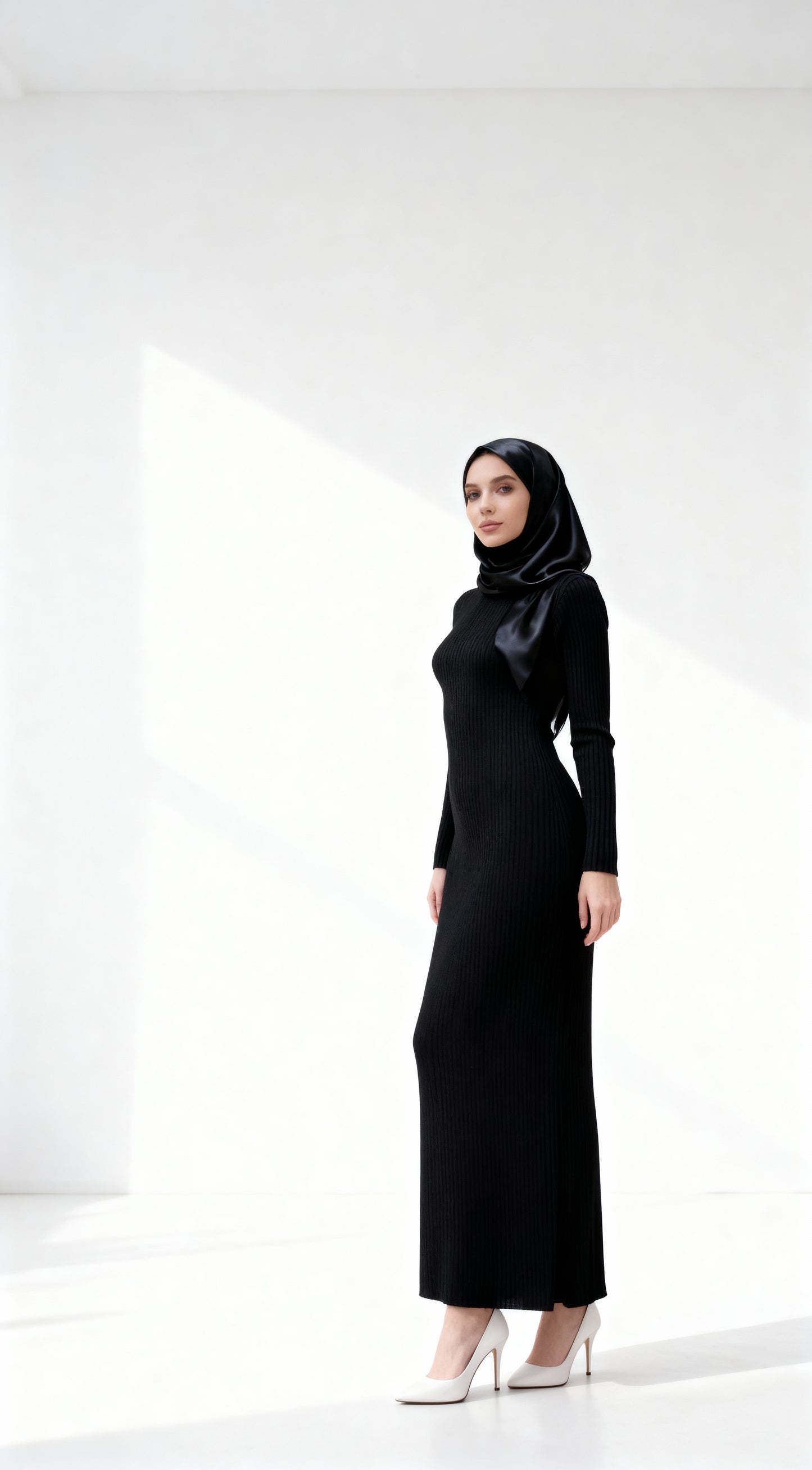 Sidelya Siyah Uzun  Elbise