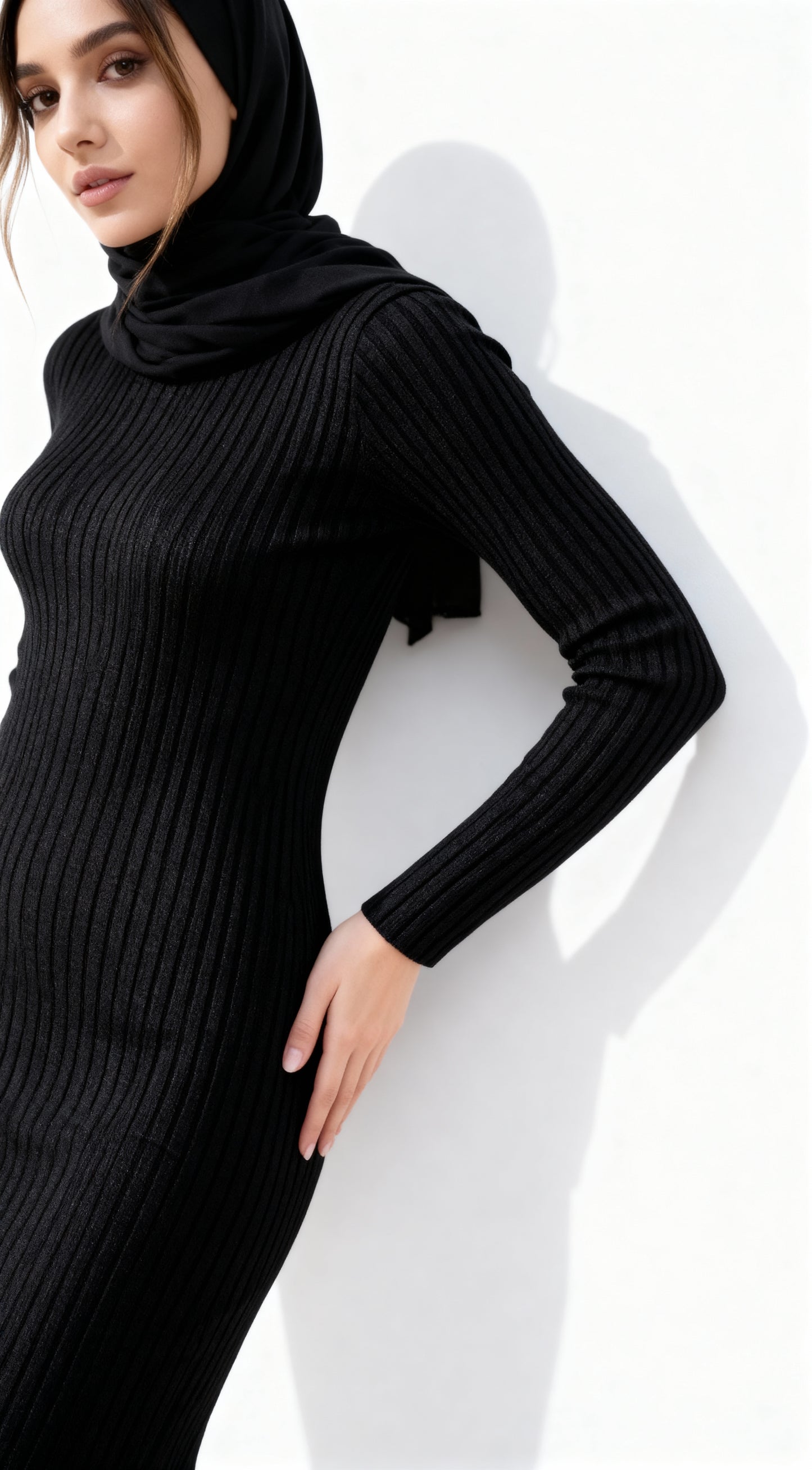 Sidelya Siyah Uzun  Elbise