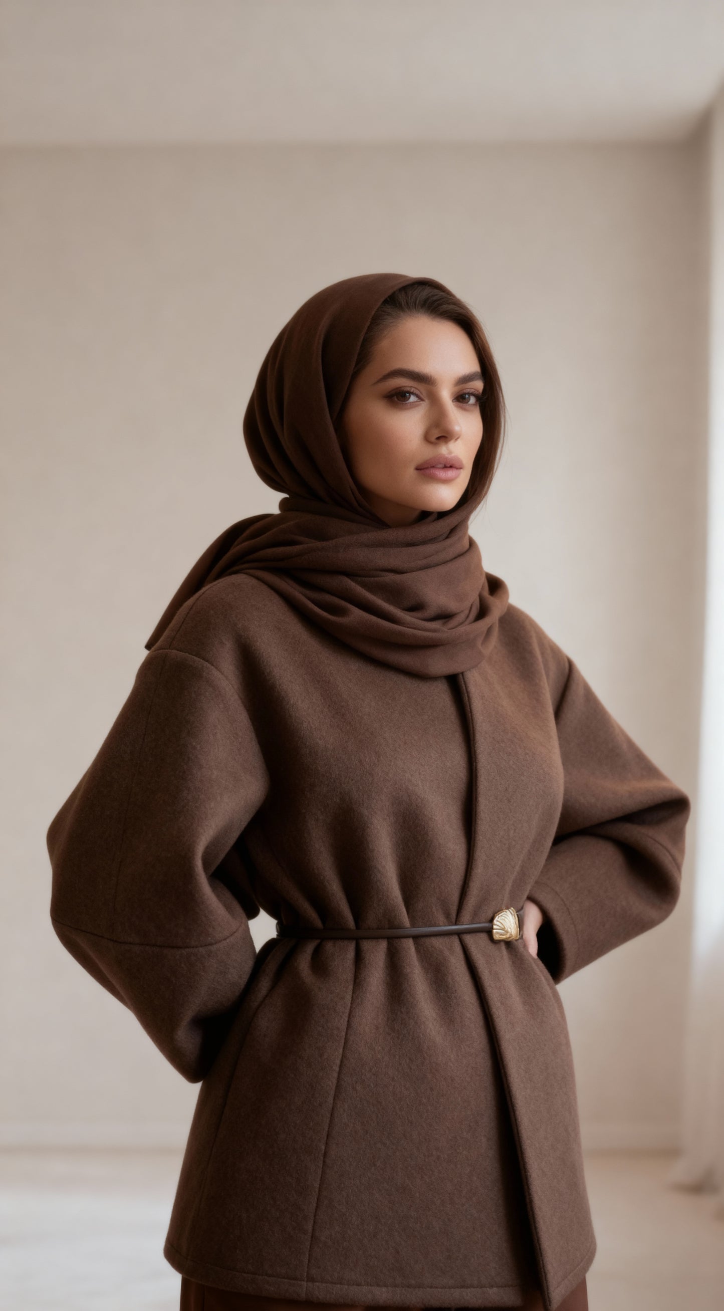 Ela İnce Kaşe Blazer  Kaban (kemer hediyeli)